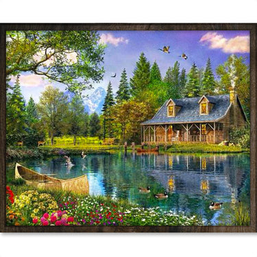 Landhuis in Natuur - Diamond Painting - 40x50cm - Vierkant